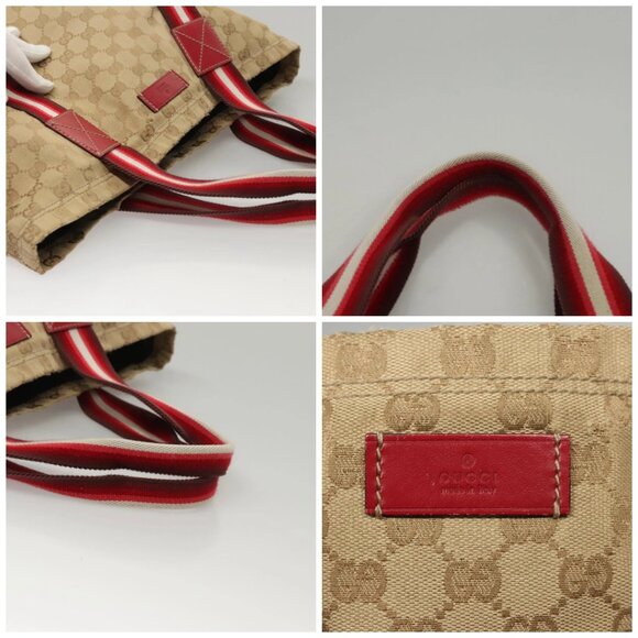 GUCCI GG Canvas Sherry Line Tote Bag Beige Red 189669 Auth BA1983 - Picture 16 of 16
